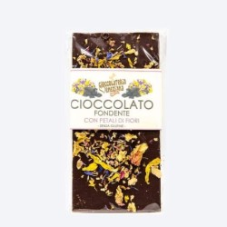 Cioccolato fondente con petali di fiori