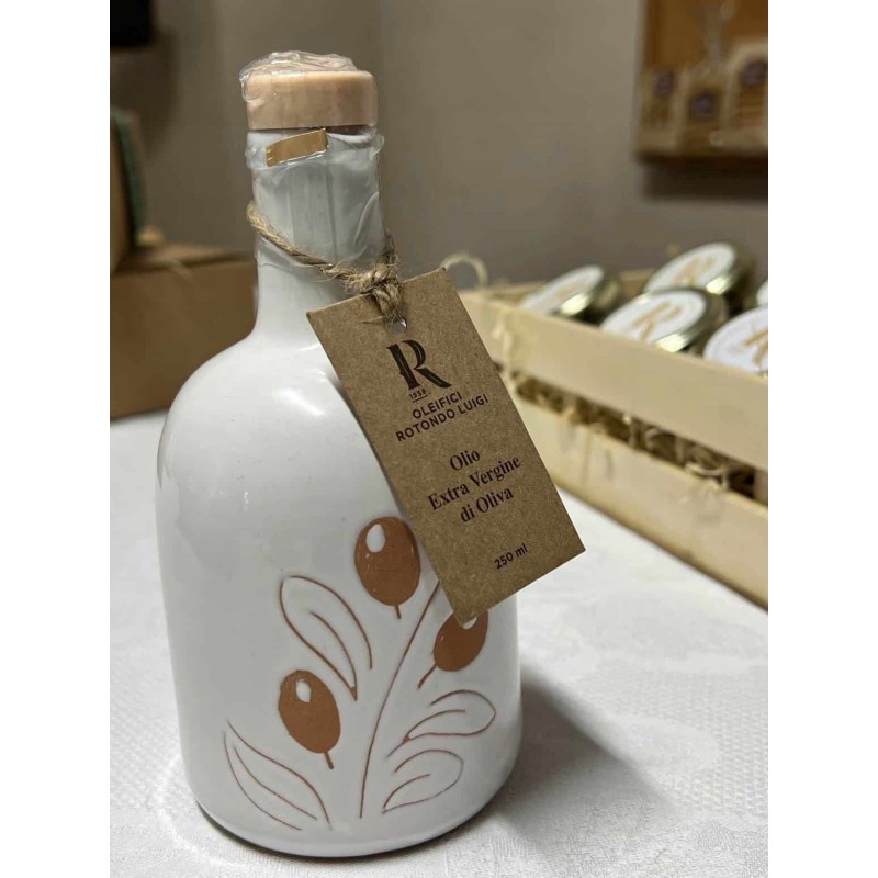 Olio Extravergine di Oliva in Orcio inciso in Maiolica ceramica di Gro