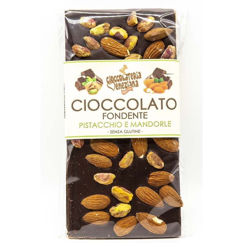 Tavoletta cioccolato fondente Pistacchi e Mandorle