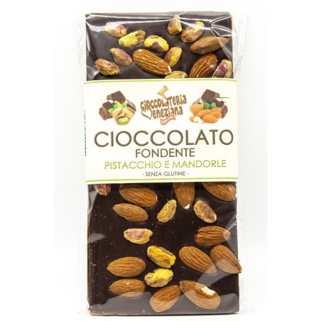 Tavoletta cioccolato fondente Pistacchi e Mandorle