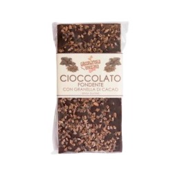 Tavoletta di cioccolato fondente 70% con granella di fave di cacao 100
