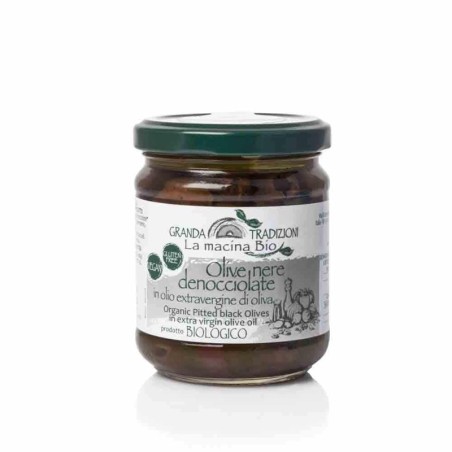 Olive nere denocciolate in olio extravergine di oliva BIO